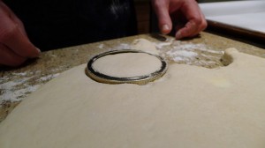 Cutting Biscuits with a mason jar ring