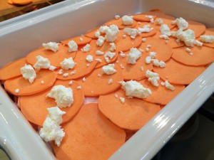 sweet potato chevre gratin