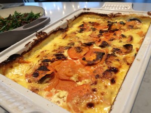 Sweet Potato Chevre Gratin